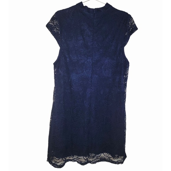 R&K‎ Women's 18W Navy Lace Cap Sleeve Shift Dress Lined Cocktail Party Formal - Picture 2 of 7